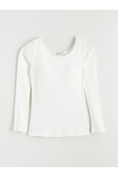 LC Waikiki Body pentru femei LCWAIKIKI basic alb cu decolteu în formă de U