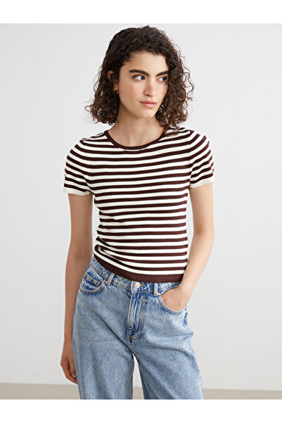 LC Waikiki Crew Neck Striped Women's Knitwear Sweater