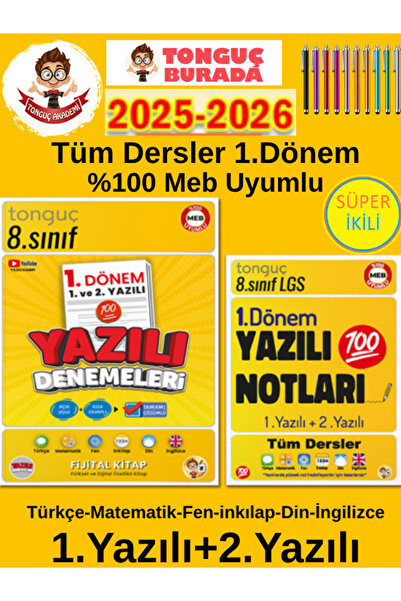 Tonguç Yayınları Tonguç Akademi TümDersler 8.Sınıf 1.Dönem Yazılı Denemeleri+...