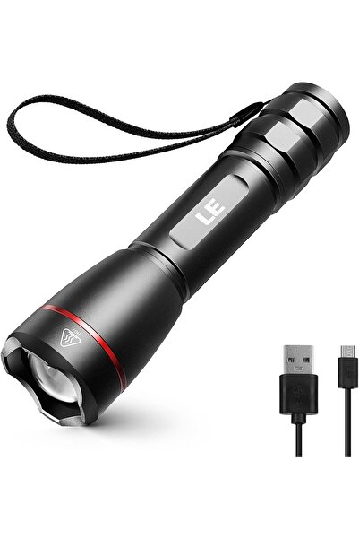 LEPRO Rechargeable LED Flashlight Ultra-Bright 15000 Lux, 5 Modes, Adjustable Focus, Waterproof for