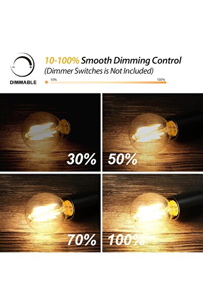 Generic BRIMAX Vintage G45 LED Golf Bulb E14 Dimmable 4W (40W eq) Warm White 2700K 400 lm - 4 pack