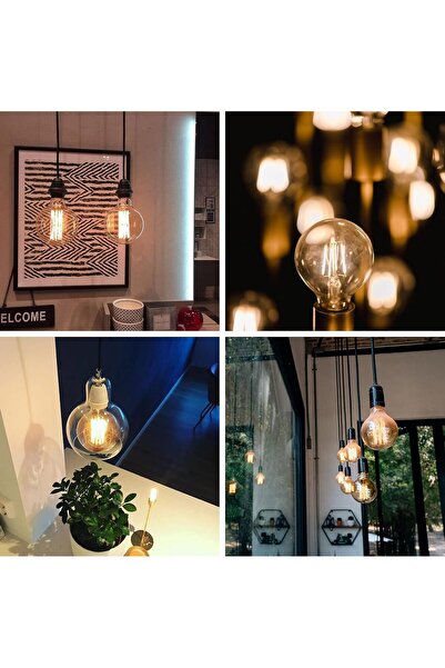 Generic Mioxg LED Edison Bulb E27 G80 Vintage Filament 4W 2700K Warm White Amber Glass - 2 Pack