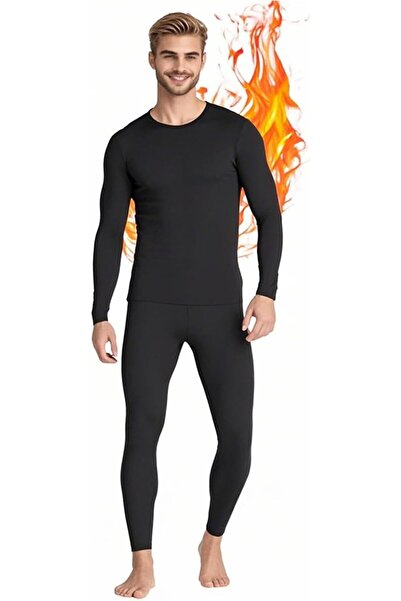 Generic Pzvtoi Men's Ultra-Soft Wool Thermal Underwear Set (Long-Sleeve Top & Bottom)