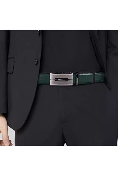 AKSESUARIM Men's Steel Buckle Genuine Leather Automatic Buckle Belt