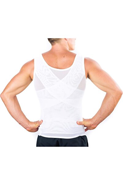 Generic Esteem Apparel Men's Compression Chest Shirt - Hide Gynecomastia (White, XXL)