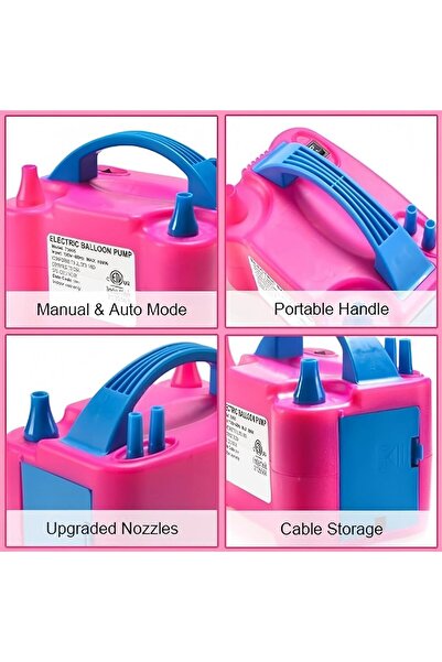 Generic Portable Electric Balloon Pump with Dual Nozzles, Model 73005