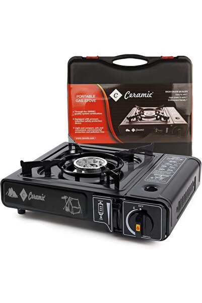 Ceramic Portable Gas Stove for Camping and Outdoor Cooking with Carrying Bag ...