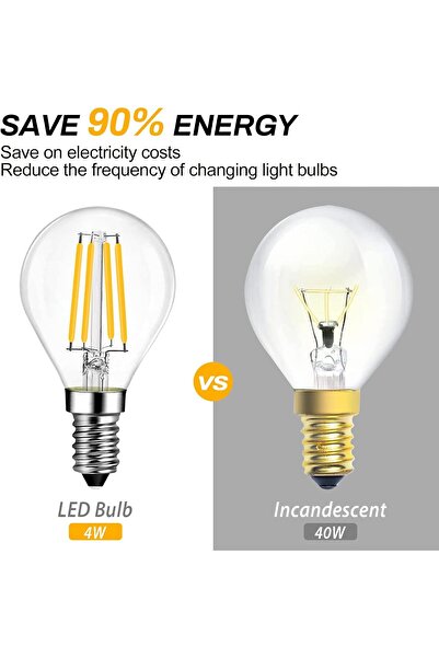 Generic BRIMAX Vintage G45 LED Golf Bulb E14 Dimmable 4W (Equivalent 40W), 2700K Warm White, 400 lm, Pack of