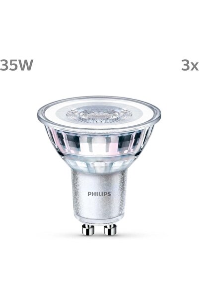 Philips Classic LED Spot Lamp 3-Pack, GU10, Warm White 2700K, 35W Non-Dimmable