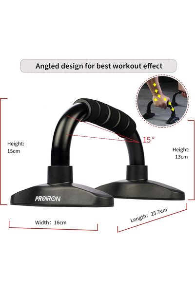 PROIRON Push-Up Bars with Non-Slip Foam Handles (Pair, Black)