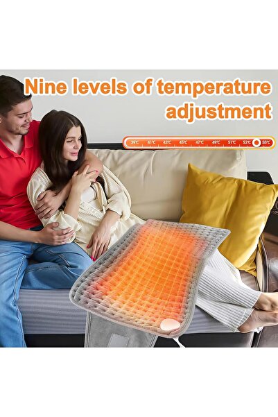 Brosha Electric Waist Heating Pad, LCD, 9 Heat Levels, 4 Timers, Machine Washable, 30.5cm×1.3m