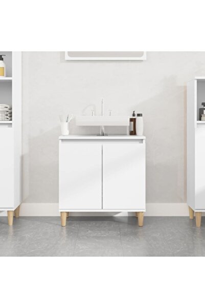 vidaxl Sink Cabinet White 58x33x60 cm Engineered Wood