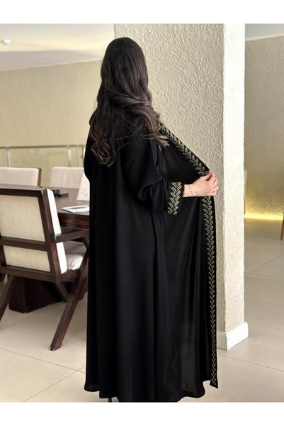 Abaya-AB عباية الريم قماش انترنت مع كلفة ذهبي شك
