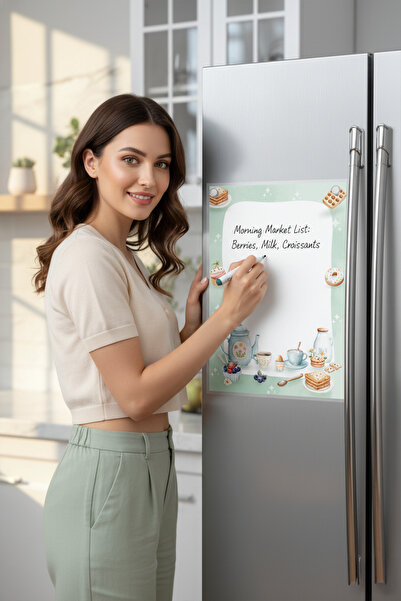 Ficksy Summer Erasable Note Paper - A4 - Magnetic - Pvc - Refrigerator Note Holder & Desktop - Planner - Planner