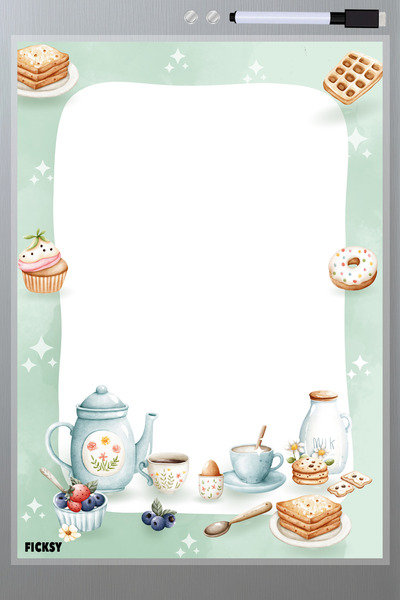 Ficksy Summer Erasable Note Paper - A4 - Magnetic - Pvc - Refrigerator Note Holder & Desktop - Planner - Planner