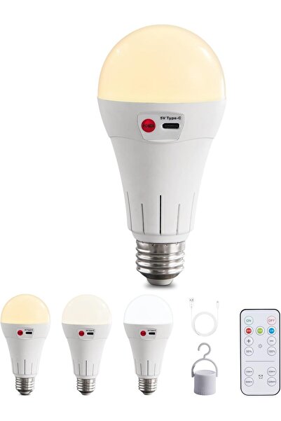 NALACAL Wireless Rechargeable E26 LED Bulb, Dimmable, 3 Color Temps, 300 lm, ...