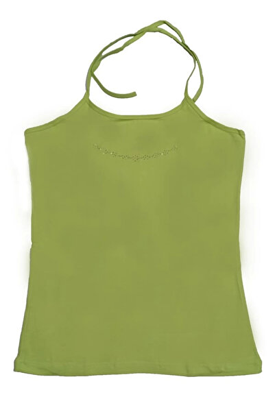 pilelistore Neck Tie Stone Embroidered Undershirt