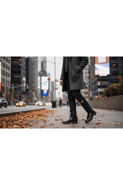 Growish Gr0423 Genuine Leather Double Color Heeled Sole Rain Cold Proof Top Quality Chelsea Boots