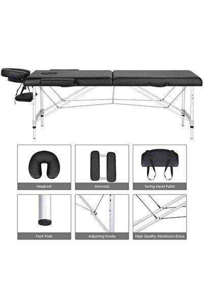 ZUIHAO Massage Table Portable 3 Folding Lightweight Height Adjustable Salon Spa Table with Carrying Case