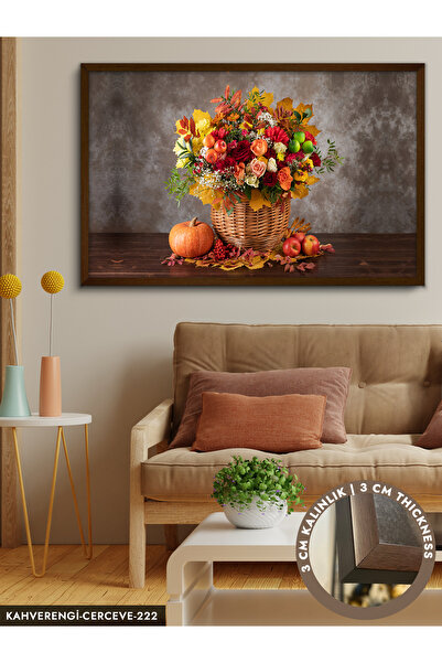 Evinemoda Meyve Ve Çiçek Tek Parça Çerçeveli Kanvas Tablo