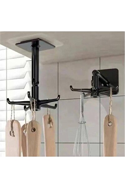 Avex Cuier de bucătărie rotativ cu 6 cârlige, material ABS, lungime 11 cm, culoare Negru