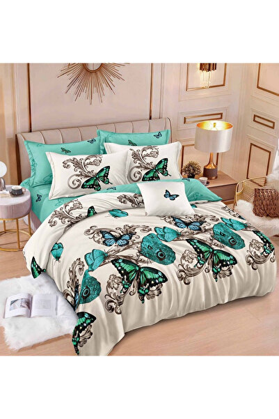 Pucioasa Double Bedding Set, Reversible Design, 6 Pieces, Thick Finet (SR-587)