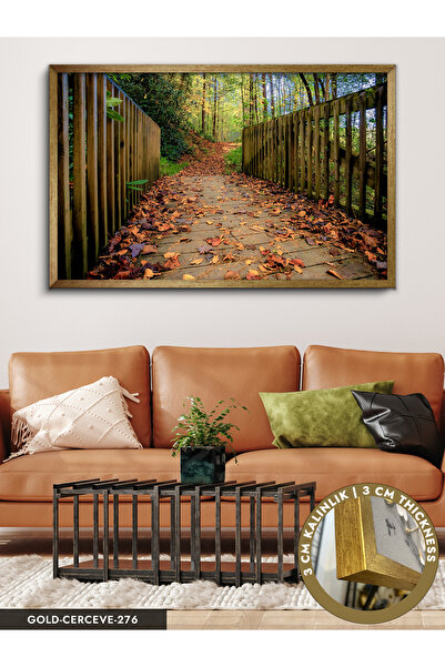 Evinemoda Orman Yolu Tek Parça Çerçeveli Kanvas Tablo