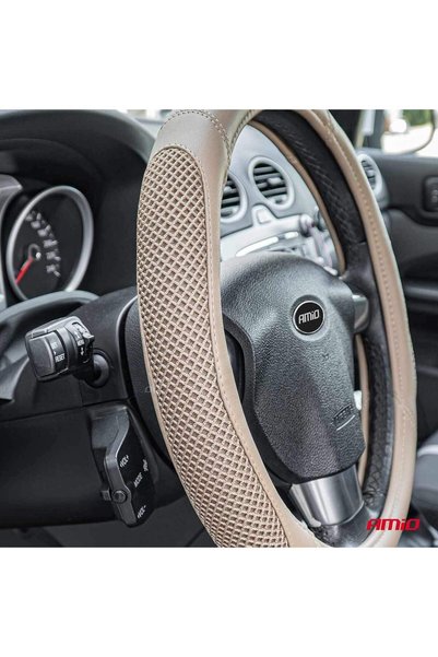 AMIO Husă volan auto, model SWC-61, mărimea M, diametru volan 37-39 cm