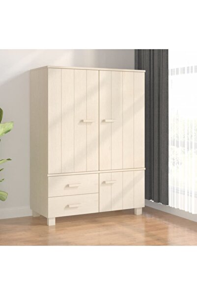 vidaxl Wardrobe HAMAR Honey Brown 99x45x137 cm Solid Wood Pine