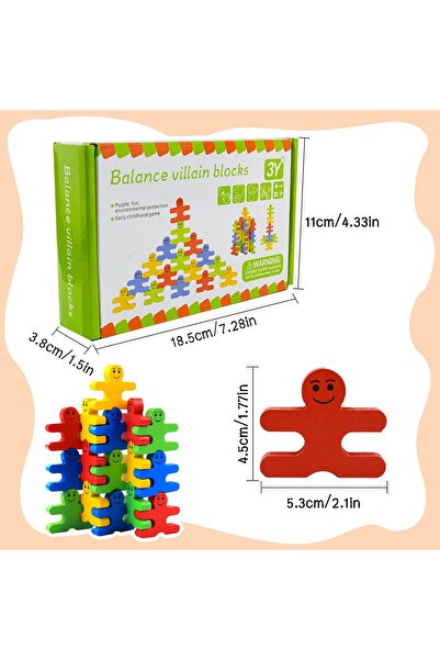 Tizund Biwenty 16-Piece Stacking Building Puzzle Blocks - Innovative Wooden Balance Game