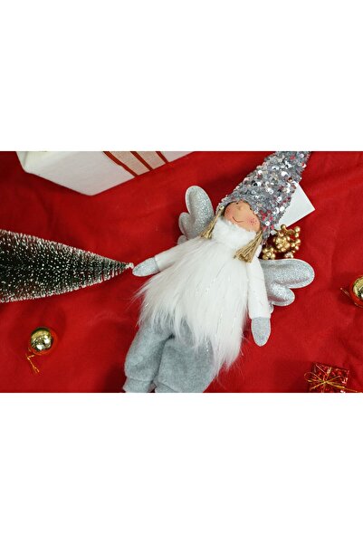 OEM Christmas ornament angel model 2, white/gray, textile, 53 cm