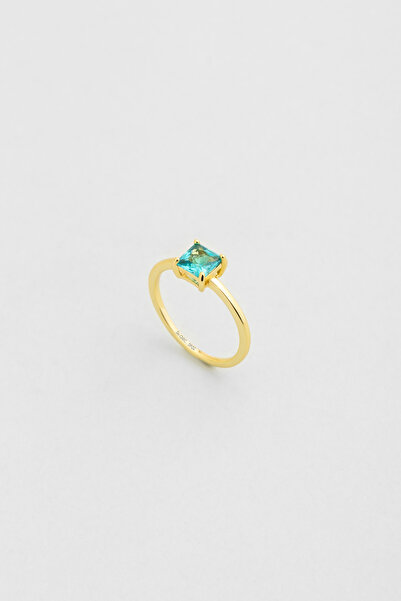 So CHIC... Mira 18 Ayar Sarı Altın Kaplama Gümüş Teştaş Yüzük