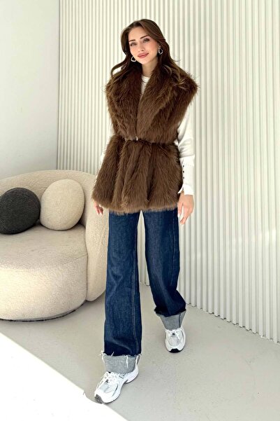 Melike Tatar Belted Fur Vest 32-3705