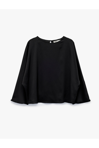 Koton Long Sleeve Crew Neck Flounce Blouse