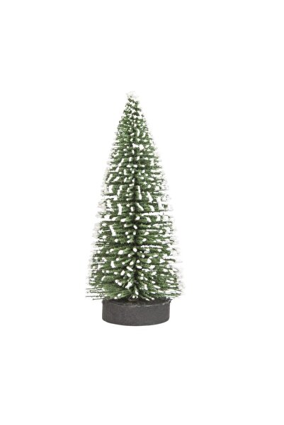 OEM Brad artificial de craciun, ornament pentru masa, pe suport lemn, 20 cm i...