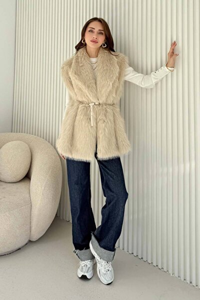 Melike Tatar Belted Fur Vest 32-3705