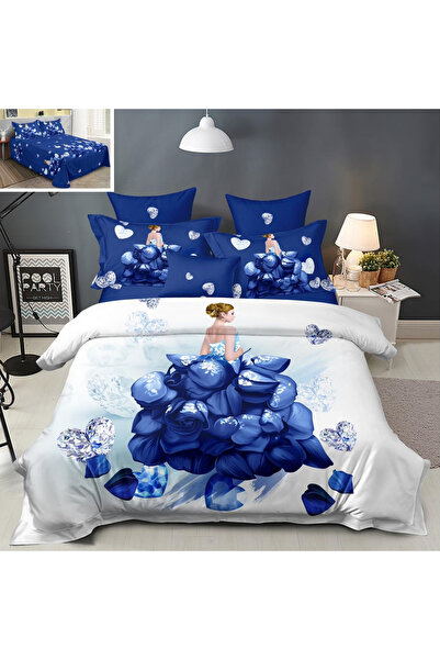 Pucioasa DELUXE Bed Linen with Large Print for Double Bed, 6-piece Thick Fine...