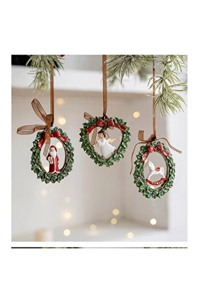 OEM Christmas Decoration, for Tree, Garland Model with Santa Claus, 8 x 6.5 cm, Resin