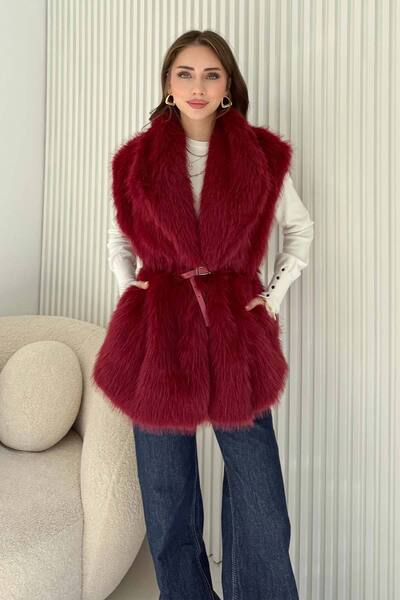 Melike Tatar Belted Fur Vest 32-3705