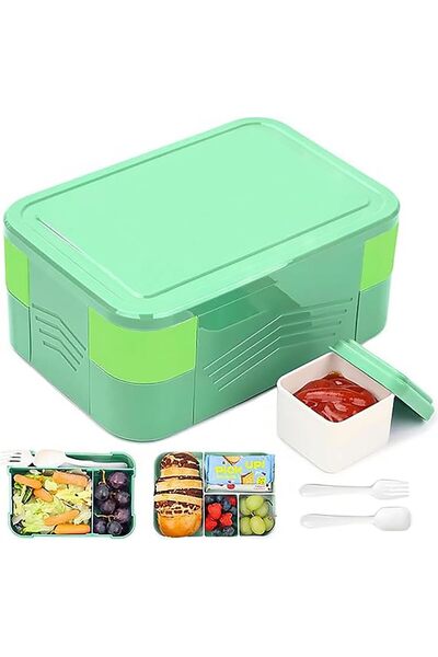 COOYA Bento Lunch Box Durable Leakproof Containers,1550ML,Children's Leakproof Lunch Box with 6 Compartmen