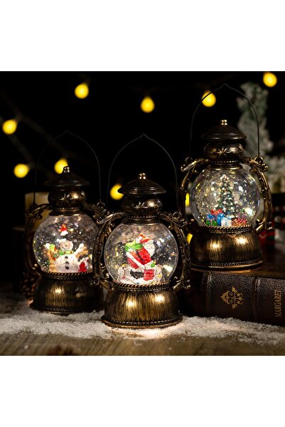 OEM Christmas Decoration, Lantern Type, Santa Claus Figurine on Basket, 3 Modes, Musical Function, Snow and