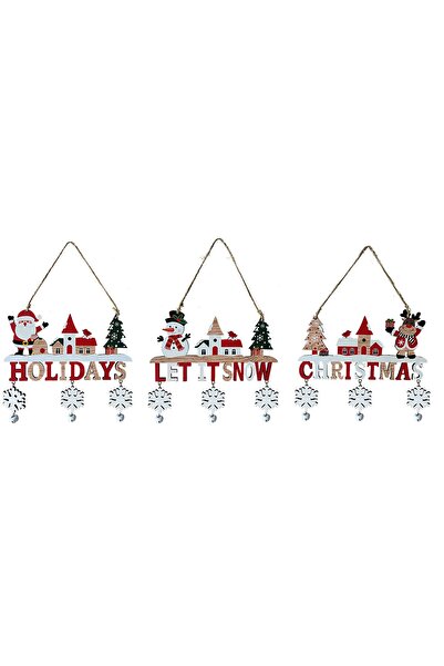 OEM Wooden Christmas Decoration, with String for Hanging on the Tree, Snowman Model, Written