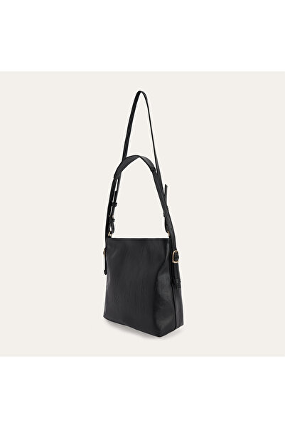 Mudo Double Strap Shoulder Bag with Crinkled Leather Look