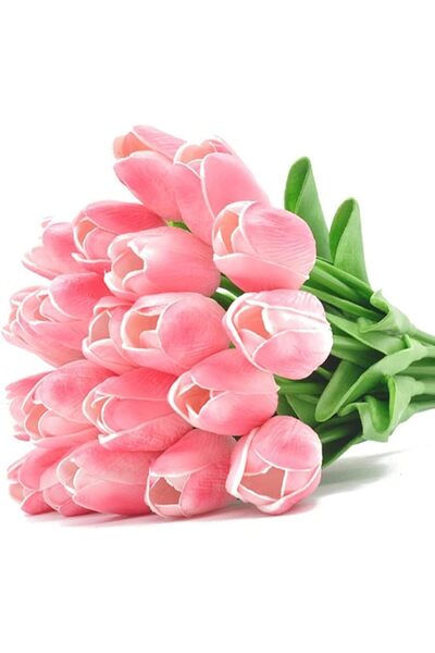 COOYA 20Pcs Artificial Tulips Flowers for Decoration, Real Touch Tulip Flowers with Stems Fake Flowers Flo