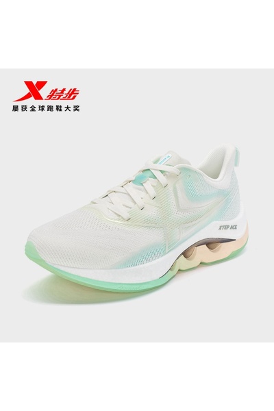 Xtep Femei Canvas White/Neon Light Green Running Shoes 6912670700736
