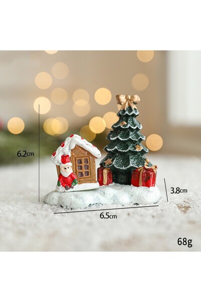 OEM Resin Christmas Ornament for Decoration, House with Tree Model, Office Decoration for