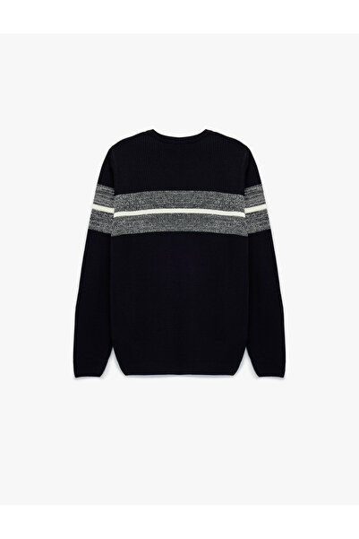 Koton Χειμερινό πλεκτό πουλόβερ με μακρυμάνικο λεπτομέρεια και λαιμόκοψη