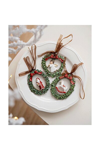 OEM Christmas Decoration, for Tree, Garland Model with Santa Claus, 8 x 6.5 cm, Resin