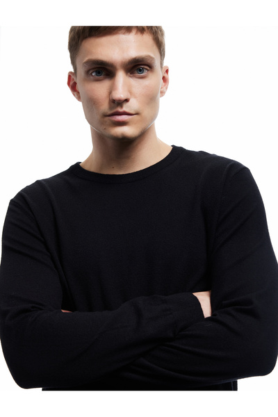 Koton Μακρυμάνικο Πλεκτό Πουλόβερ με λαιμόκοψη