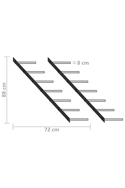 vidaxl Wall-mounted Wine Racks for 14 Bottles 2 pcs Black Metal